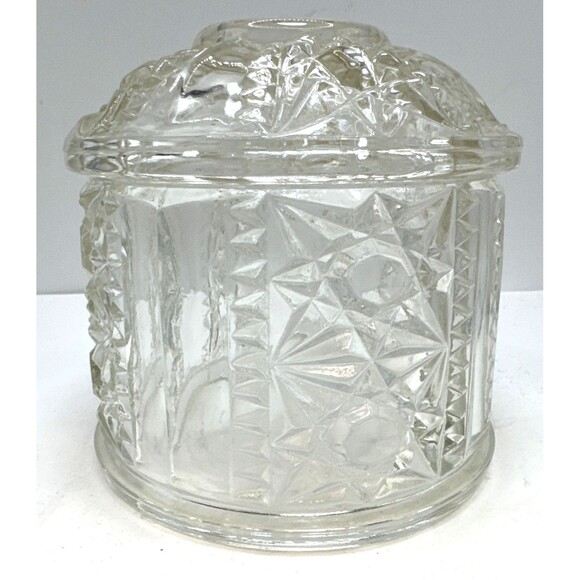 Indiana Glass Other - Vintage Indiana Glass Stars And Bars Clear Fairy Lamp Replacement Top Only